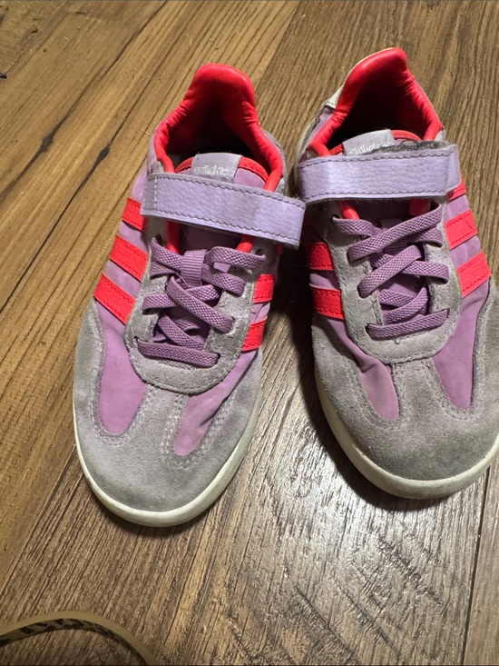 adidas Other - adidas Kids Lavender Sneakers with Pink Stripes